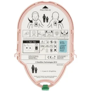 HeartSine Pediatric Pad-Pak Electrodes and Battery for 350P 360P 450P AEDs