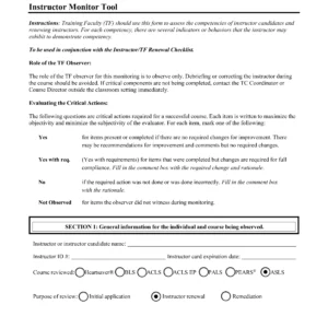ASLS Instructor Monitoring